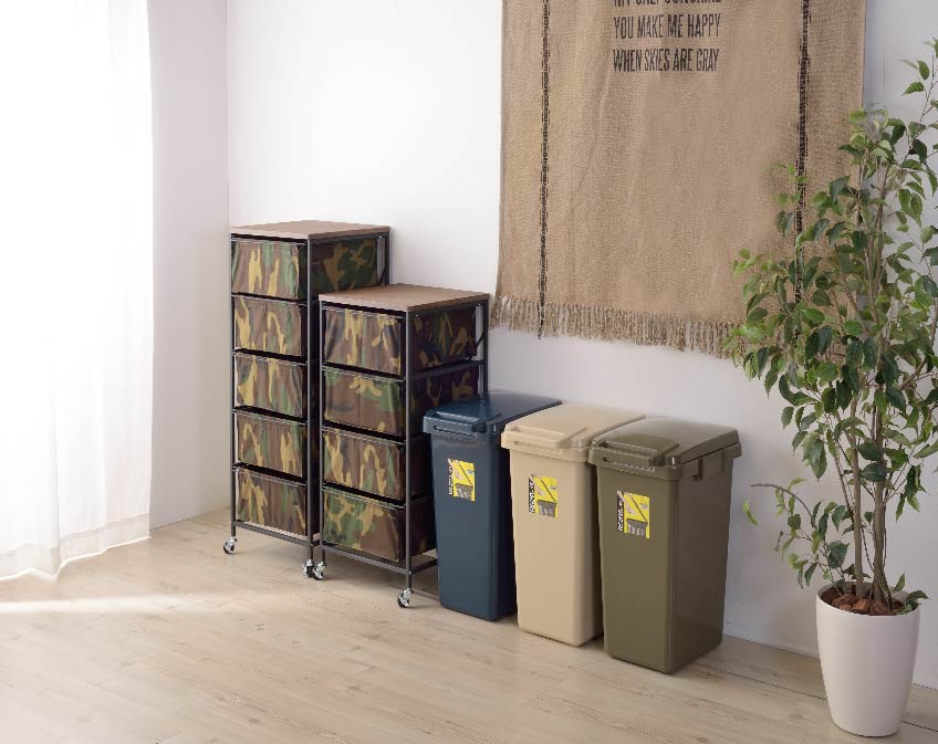 ゴミ箱が連結できるため、ごみの種類ごとに分けるとおしゃれです